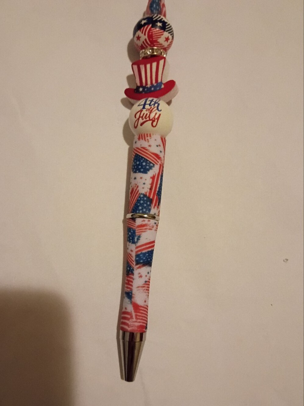 Patriotic Red White Blue Bead Pen